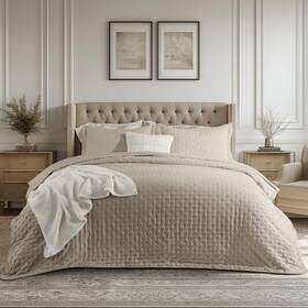 B0c4dbhrtd Bedsure Queen Quilt Ultra Soft Lightweight Taupe - Modern Farmhouse Bedding 9