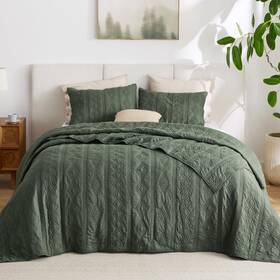B0cm3cm3v7 Bedsure 100 Cotton Quilt Set - Queen Size Bedspread Lightweight Soft Bed
