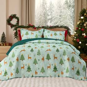 B0f9wjqyf1 Bedsure King Christmas Quilt Reversible Bedding With Tree And Reindeer