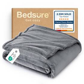 Ba523g1ag6tw Bedsure Gentlesoft Fleece Blanket Twin Size Grey - 60 Inch X 80