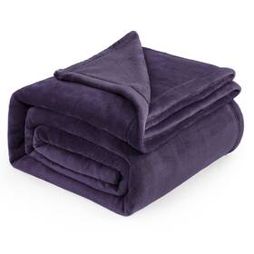 Ba523g1au4ki Bedsure Gentlesoft Purple Fleece Blankets King Size 108 Inch X 90