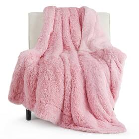 05874 Bedsure Narf5 Gentlesoft Fuzzy Sherpa Faux Fur Twin 60 Inch X 80 04- Pink