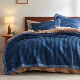 Us000170lki Bedsure Navy Quilts King Size - Quilt Bedding Set Bedspread Coverlet Li
