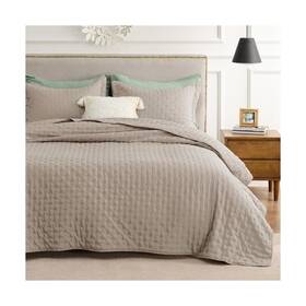 Us000176rki Bedsure King Size Quilt Bedding Set - Soft Ultrasonic Bedspread Taupe