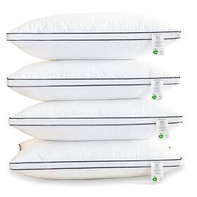 Bedtova 768781617434 4pcs Quilted Reversible Bed Pillow For Sleeping Luxury Hotel Quality 3d Micr