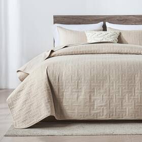 Beige Bedding King 711181203745 King/cal Size Quilt Set Soft Summer Bedspread Coverlet With P