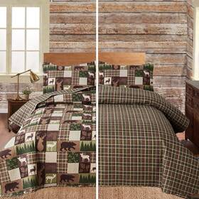 Belista 192408585507 Moose Lodge Lightweight Bedspread Coverlet - All Season Reversible Queen Quil