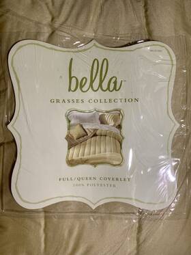 Bella 042561142133 Grasses Collection Coverlet New Full Queen 86x92 Made In India