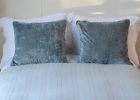 Bella Notte Hendrix Euro Shams With Satin Piping-pair In Mineral 805379314532