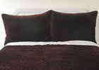 Bella Notte Silk Velvet Quilted Deluxe Sham With Satin Piping In Bordeaux 805379199238