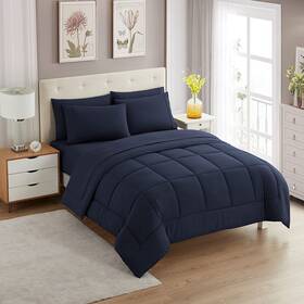Bess-ipl-ac-27 Besbedding 100% Pure Cotton 5 Pc Box Stitched Soft Comforter Set All Season Down Altern