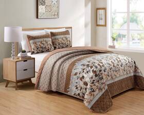 Better Home Style 665752489079 Brown Taupe Beige Rust And Accent Slate Blue Modern Floral Luxury Lush Soft Flo