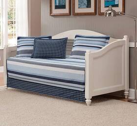 Better Home Style 665752498132 Multicolor Navy Light Blue White Elegant Striped Stripes Design 5 Piece Daybe