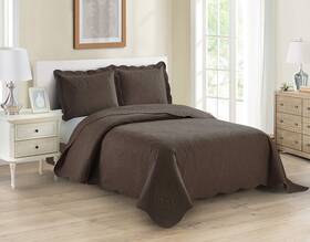 Better Home Style 665752523315 3 Piece Luxury Ultrasonic Embossed Floral Design Solid Colo