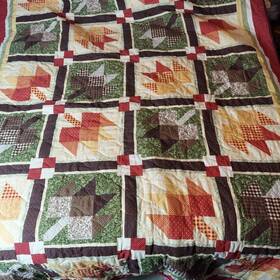 Better Homes & Gardens 041808631553 And Maple Leaf Block Printed Quilt Blanket 63x86 Cotton Poly
