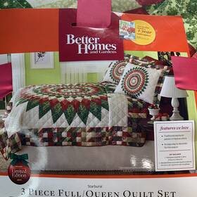 Better Homes & Gardens 081806215546 New And 3 Pc Quilt Set Full Queen Starburst Holiday 2011