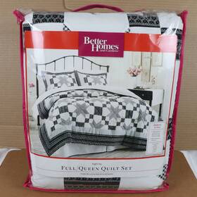 Better Homes & Gardens 675716193249 And Full/queen Quilt Set Night Sky Black/white 3 Pieces
