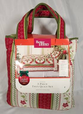Bh50-003-001-07 Better Homes & Gardens 2010 And Twin 3-pc. Quilt Set - Christmas Star Nos