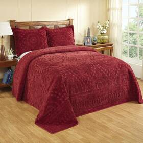 Better Trends 840053024246 Rio Collection In Floral Design Blue Queen 100% Cotton Tufted