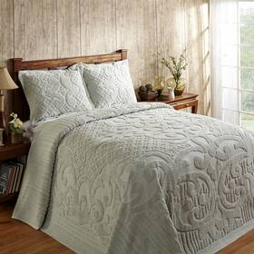 Better Trends 840053026646 1 Piece Bedspread Queen Size 102 Inch X 110 Sage 100% Cotton Cheni