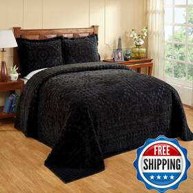 B08qmgktjj Better Trends 1 Piece Chenille Bedspread Full/double Size 100 Cotton