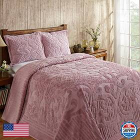 Better Trends B08xc32xyw Chenille Bedspreads Full/double Size Pink 100 Cotton