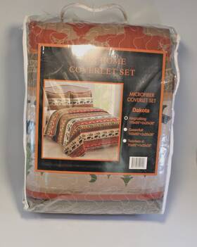 Black Forest 745484599120 Dakota Decor Bear And Moose Cabin Quilt Bed Set King Rustic Lodge