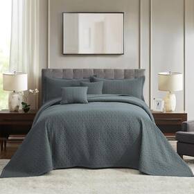 H-5537 Blythease Oversized King Bedspread 128x120 Extra Wide Modern And Contemporary Look Ligh