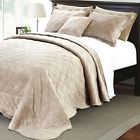 Bnfsupers03-taupe Home Soft Things Serenta Super Microplush Quilted Piece Bedspread Set
