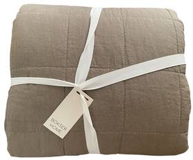 Bokser Home 810045145136 King / California French Linen Quilt Nwt Box Stitch Moss/green