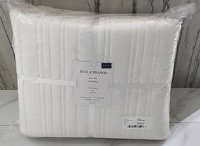 Boll & Branch 840103735993 And Signature Stripe Quilt Set King/cal King White
