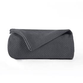 70473 Boutiquo 100% Cotton Bed Blanket Breathable Queen 90 Inch X90 Charcoal