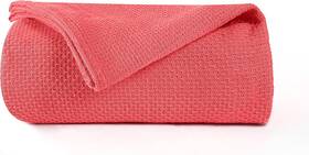 70478 Boutiquo 100% Cotton Bed Blanket - Queen 90 Inch X90 Coral