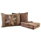 Bradley Vhc Brands Cal King Set 4-pc Patchwork Star Quilt Quilted Shams Toss Pillow 840528123382