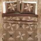 Bradley Vhc Brands Courthouse 8pt Star Patchwork 6pc Quilt Bedding Set Queen Brown Green 840528123405