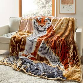 Branded 198379992436 Korean Mink Blanket Queen Size - 9 Lbs Velvet Fleece 10 Tiger