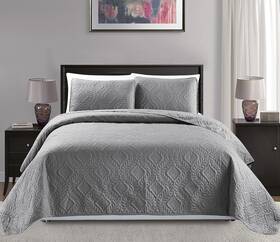 Comin18ju073237 Branded Oversized King Bedspreads 128x120 For Split 128 X120 Grey