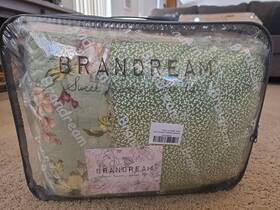 20220721qs02 Brandream Queen Size Cotton Green Country Floral Quilted Comforter Set Brand New