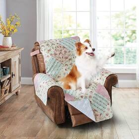 Brilliant Sunshine 741663448579 Roses Large Recliner Slip Cover Patchwork Design Quilted