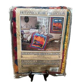 Britannica Home Collection 008889601202 Desert Jewel Hand Sewn Quilt Throw Wall Hanging 50x60