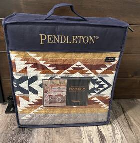 Britannica Home Fashions Inc. 008889317981 Pendleton Bridge Creek Coverlet Twin Quilt Bedding Set 1 Sham Premium Cotton New