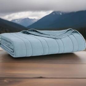 Brooklinen 840302733103 Lightweight Cotton Quilt Full/queen Size Surf