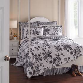 Brylanehome 196391665918 Frances 6 Piece Quilt Set - Full/queen Black White