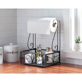Brylanehome 196391671216 Scroll Paper Towel Organizer - Black
