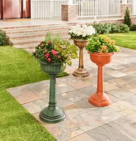 Brylanehome 196392342917 27 Inch Tall Column Urn Planter - Terracotta