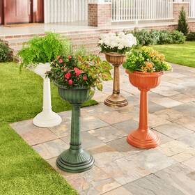 Brylanehome 196392342924 27 Inch Tall Column Urn Planter - Green