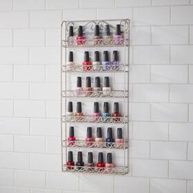 Brylanehome 197380884792 Scroll Nail Polish Organizer - Brushed Nickel