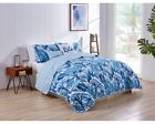 Btp-5qt-fuqu-in-blue Vcny Home Sandy Reversible Leaf Quilt Set