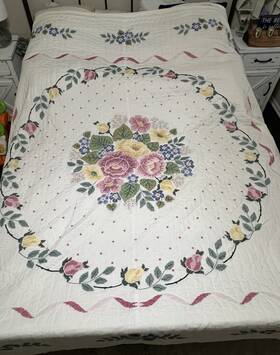 Bucilla 046109410616 Stamped Cross Stitch #41061 Floral Garden Quilt 90 X Quilted Kit