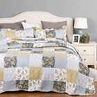 Busa801b1bm1fq Bedding Quilt Set Luxury Bedroom Bedspread Plaid Floral Patchwork